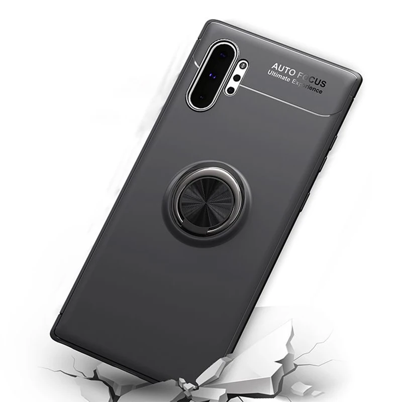 Мягкий чехол из ТПУ с металлическим кольцом для Samsung Note 8 9 10 Plus магнитным