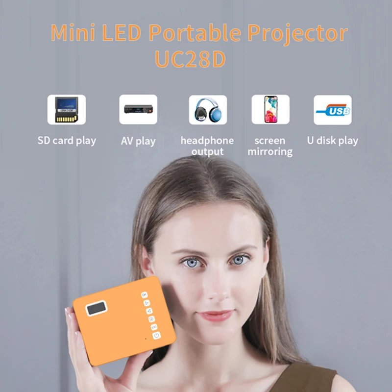 

2020 New HD Mini Projector UC28D 16.7M Audio Portable Projector Home Media Player Video Home Cinema 3D Movie Game Proyector Hot