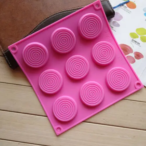 

Spiral Cake Jelly Cookies Soap Mold Chocolate Baking Wax Mould Tray Ice Cube DIY