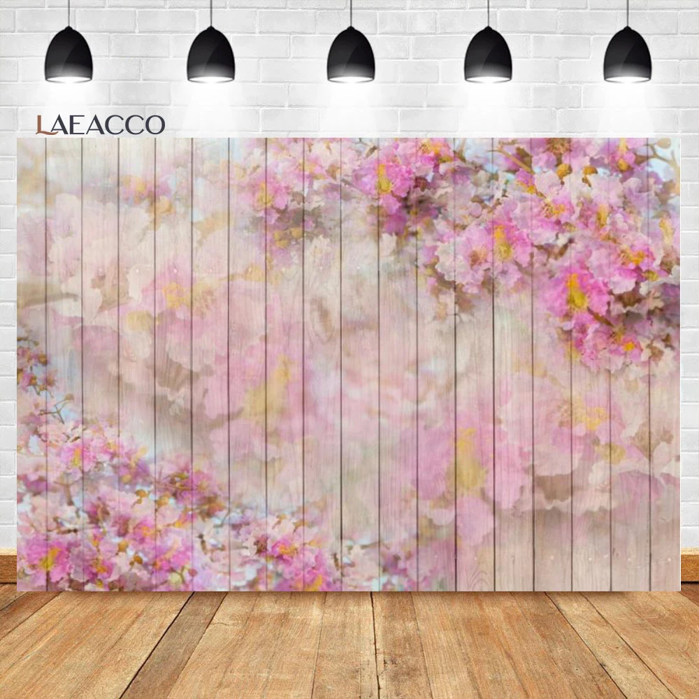

Laeacco Цветочная деревянная доска фото фон ретро деревянный пол розовый цветок Малыш шоу новорожденных женщин портрет фотографии фон