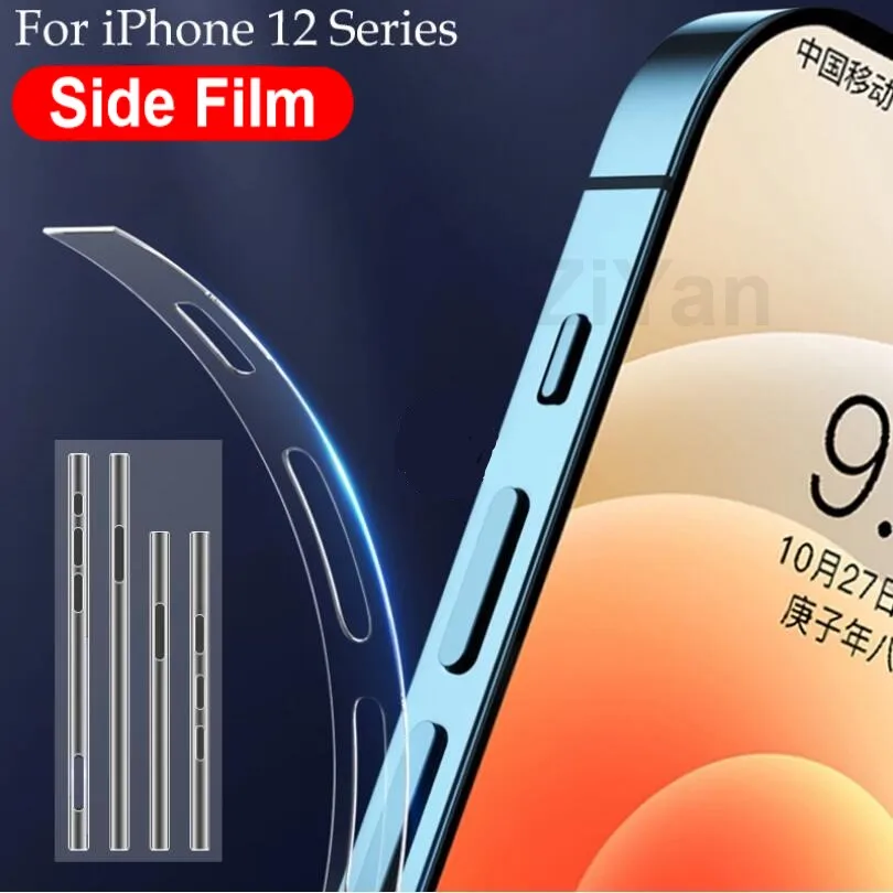 

Ultra-thin Sticker HD Clear Matte Phone Side Film For iPhone 12 Pro Max Mini Rim Protective Soft TPU Hydrogel Film For iPhone 13