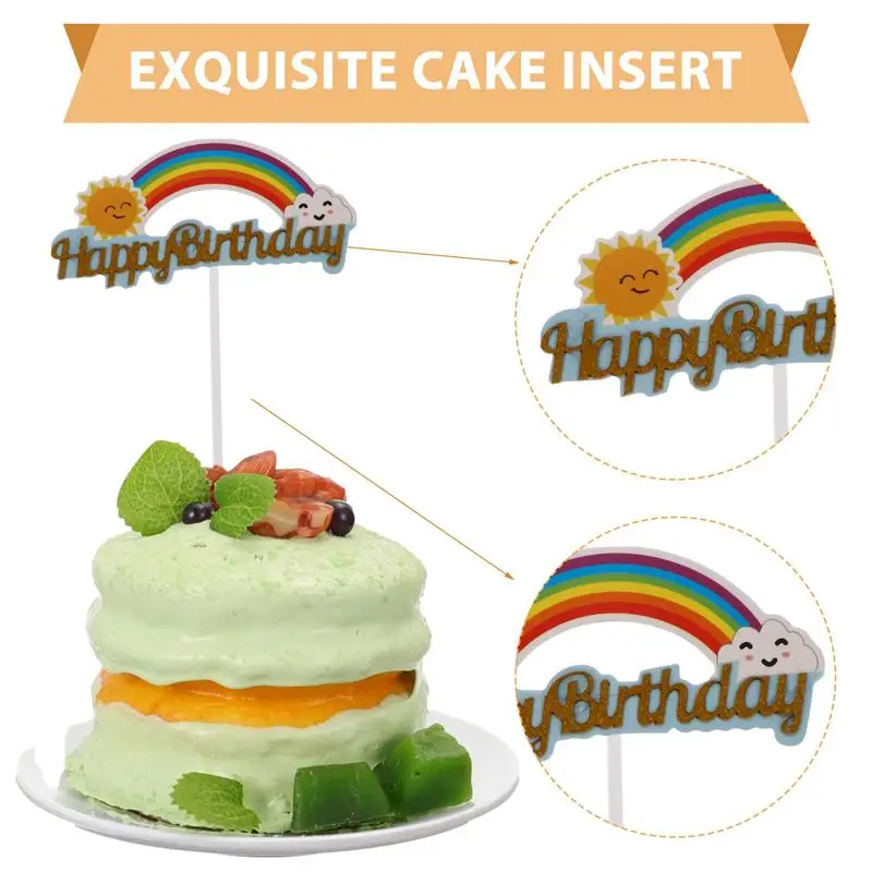 

12 Pcs Mini Birthaday Cake Toppers Creative Paper Cake Picks Cake Ornament
