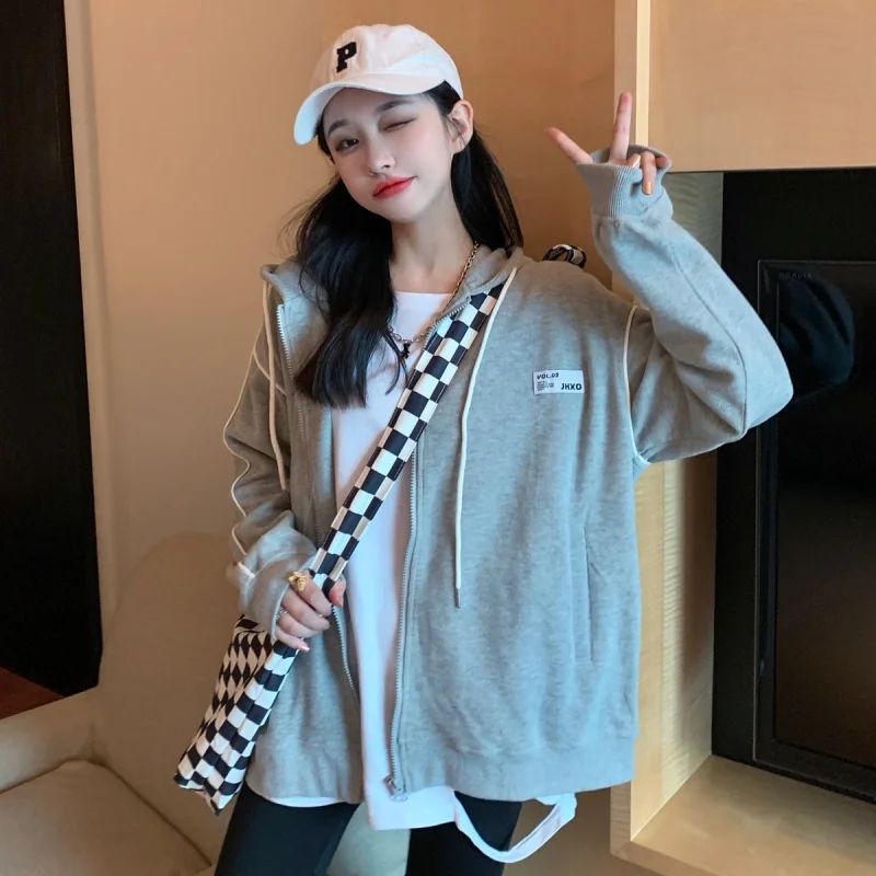 

Korean Style Hooded Zipper Sweater