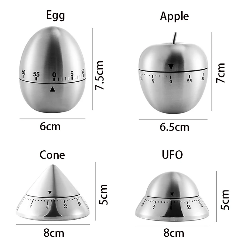 

Stainless Steel Egg Cooking Timer 60 Minutes Mechanical Alarm Time Clock Counting Countdown Baking Cooking Tools Kitchen Timer