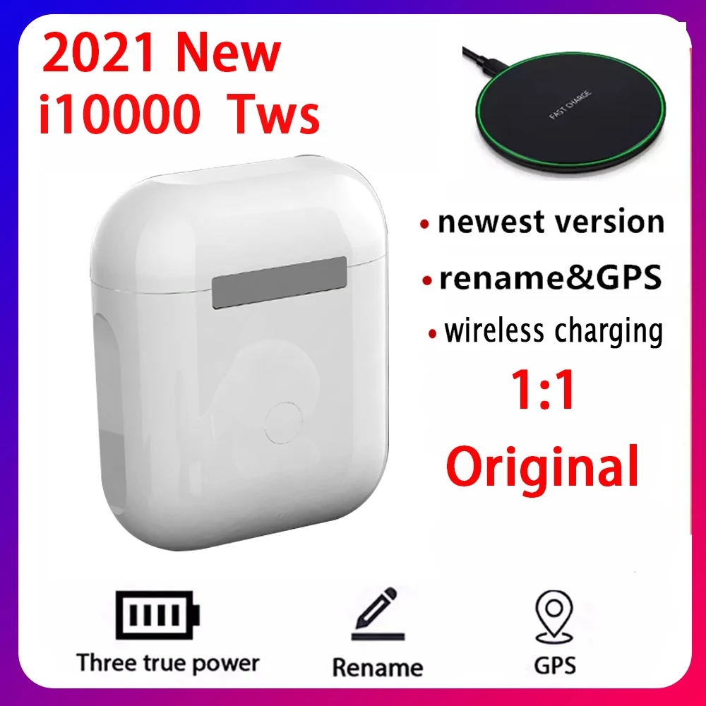 

2021 Original i10000 Tws Wireless Earphone Rename Bluetooth 5.0 Super Earbuds PKi7 i9 i11 i12 i14 i15 i16 i18 i30 i1000 PRO MAX