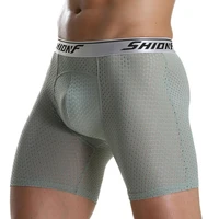 mens boxer briefs trunks mesh long style men super male big super larger size 7xl sports underwears comfy colors