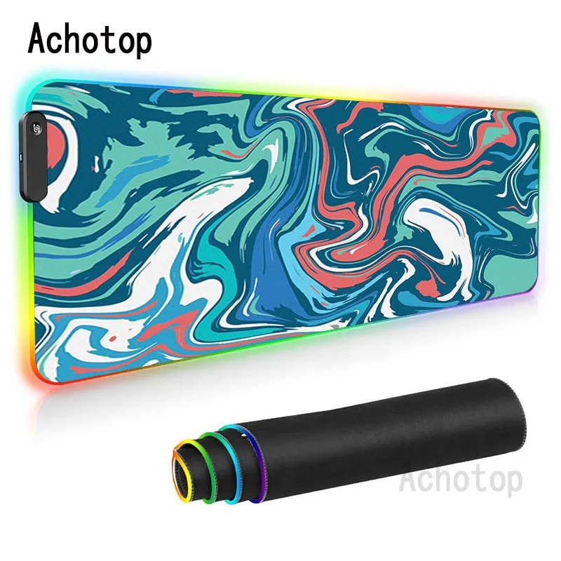 

Strata Liquid art Mouse Pad Colorful Luminous RGB Gaming Mouse Pad Laptop Keyboard Anti-slip LED Light Gaming Mouse Pad carpet