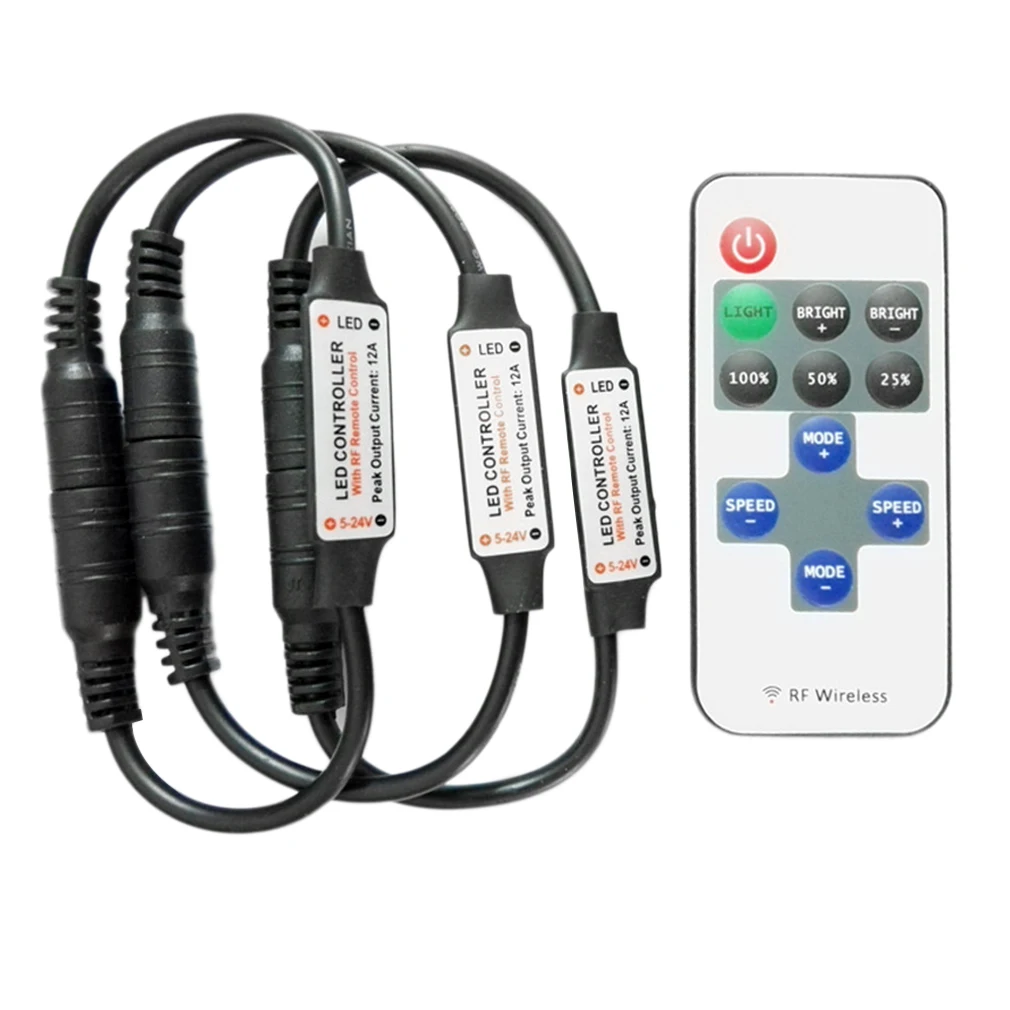 DC5V - DC 24V 11 ключей RF беспроводной пульт дистанционного управления LED мини Диммер