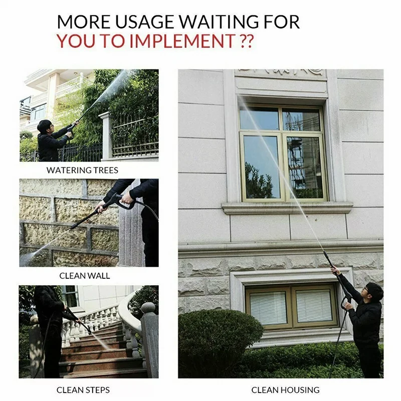 

High Pressure Spray Lance, With Adjustable Water Gun Nozzle /5/10 M, M22xm14 Spray Gun Extension Hose, Interchangeable Connector