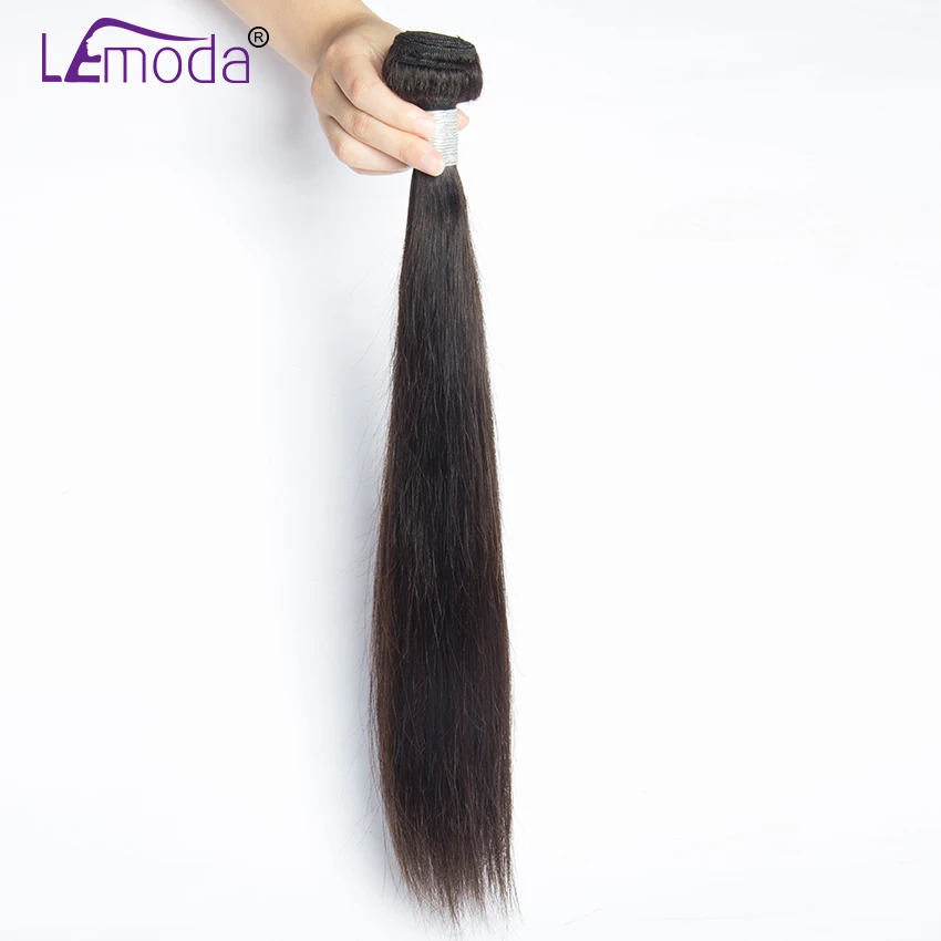 LeModa прямые волосы пучки с закрытием человеческие Remy индийские для наращивания