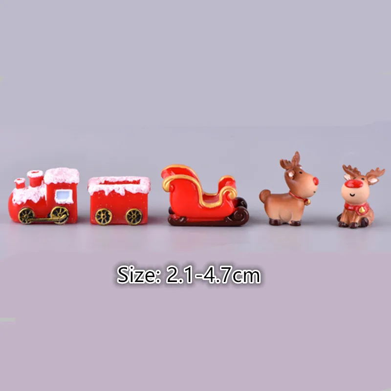 004 (5pc) 1 Набор, мини Новогоднее украшение из полимера, сказочный снеговик, Рождественский Санта Клаус, миниатюрные фигурки, украшение для дома - Цвет: 004 (5pc)