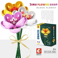 senbao building blocks flower girl gift bouquet decoration educational toys abs material assembled building block toys