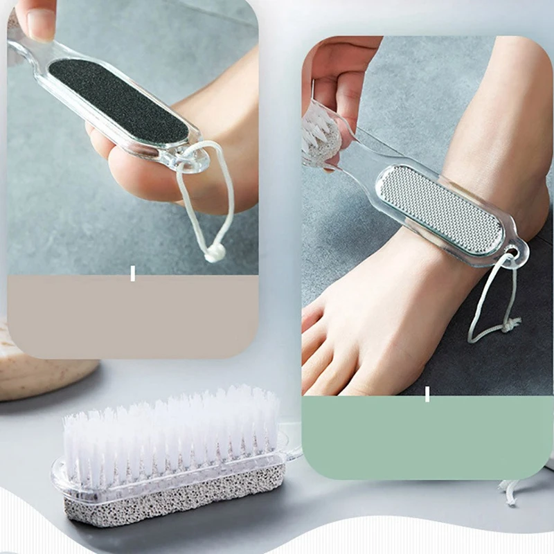 Домашняя пемза для ног камень 4 в 1 камень для удаления омертвевшей кожи щетка для педикюра шлифовальная двойная щетка для чистки-Janitorial& Sanitati