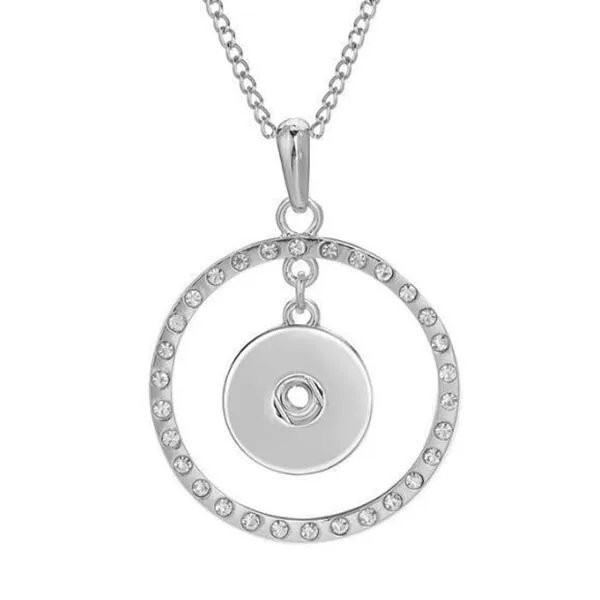 Женское колье с круглым кулоном 18 мм|snap button necklace|necklace wholesalependant necklace |