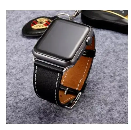 Один тур из натуральной кожи ремешок для наручных часов Apple Watch, версии двойной пряжкой 3/2/1 38 мм 40 мм 42-44 мм, браслет для наручных часов iwatch серии 5 4