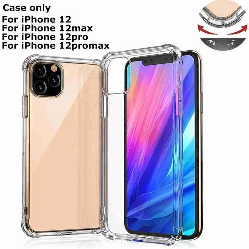 

Suitable For Iphone12 Mobile Phone Shell Four-corner Airbag Simple Anti-drop Scratch-proof And Shock-proof Protective Cover