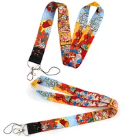 lx829 funny cartoon keychain lanyard for usb key mobile phone key cord id card badge holder keyring neck straps rope kids gifts