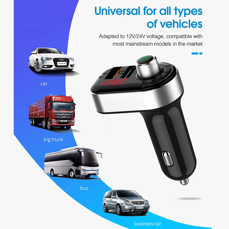 Новый Автомобильный Bluetooth 5 0 FM-передатчик беспроводной громкой связи