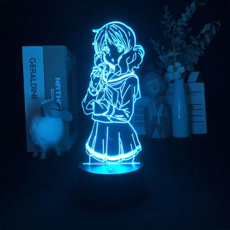 

3d-ночник с будильником, базовая лампа с дистанционным управлением, K on Yui Hirasawa, японское аниме манга-проектор, подарок для детей