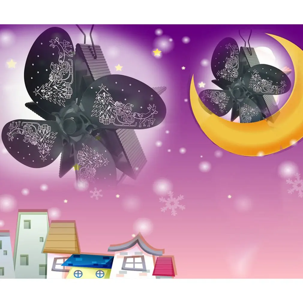 

2020 Fireplace Heat Powered Stove Fan Wood Burner Alumina Fan 4 Blades Fire Place Wood Stove Fan For Home Christmas Decoration