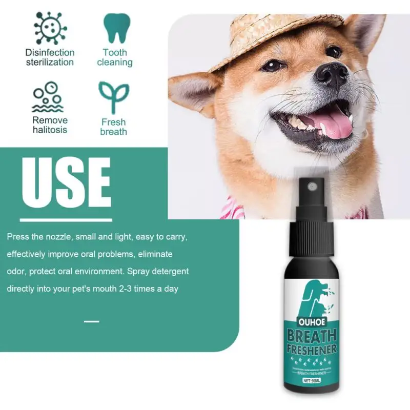 

10/20/30/50ml Mouthwash Spray Pet Teeth Breath Cleaning Freshener Pet Care Dog Cats Deodorant Mouth Spray Care Cleaner