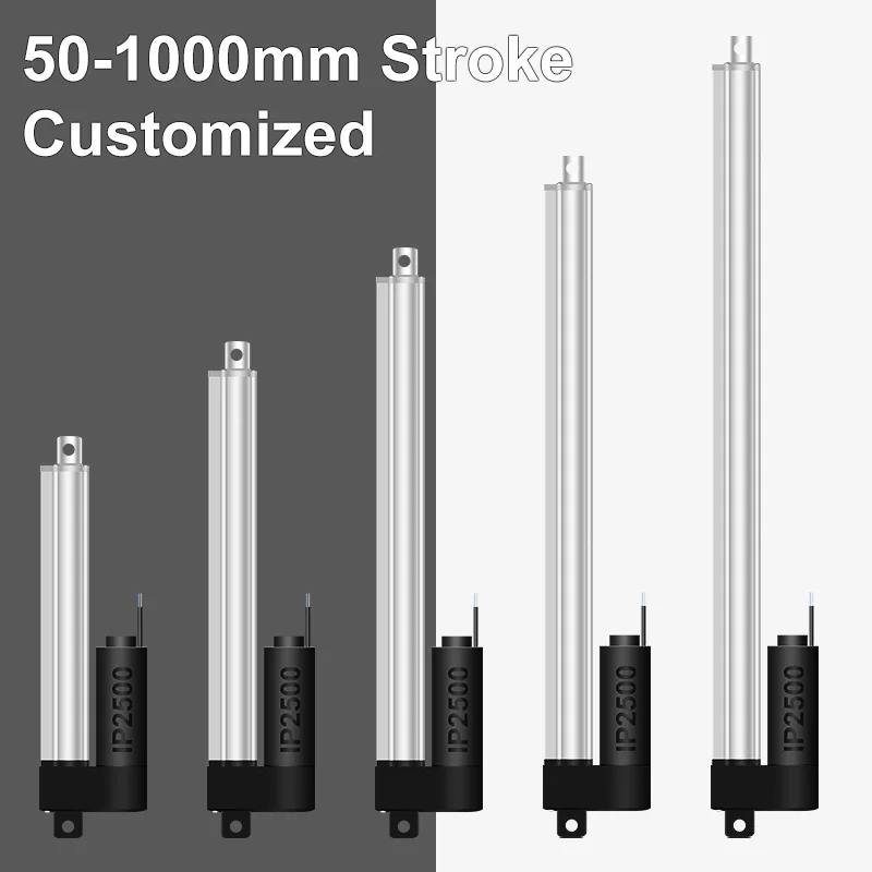 1000mm Linear Actuator DC24V DC12V 2000N 200KG 850mm 900mm 950mm Stroke Electric Lift Push Drag with Bracket No Noise - купить по