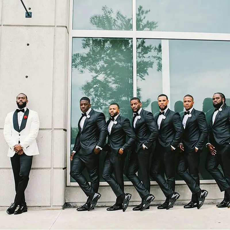 Мужские костюмы для свадьбы смокинг жениха мужской деловой Блейзер 2 предмета