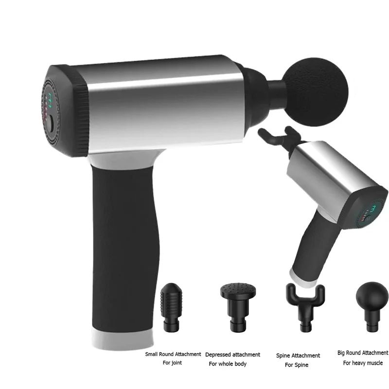 Массажная пушка для разгрузки мышц с высокочастотной вибрацией глубокого стимулятора для расслабления тела компактная и легкая.