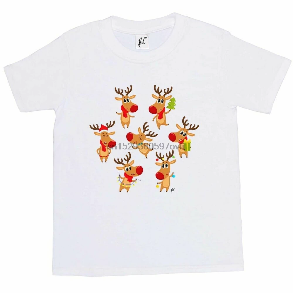 Футболка для мальчиков и девочек с изображением оленей | Мужская одежда