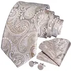 Свадебный Мужской галстук с золотыми и белыми Пейсли, модный галстук для мужчин, деловая Прямая поставка, DiBanGu, дизайнерский галстук-запонка, SJT-7248