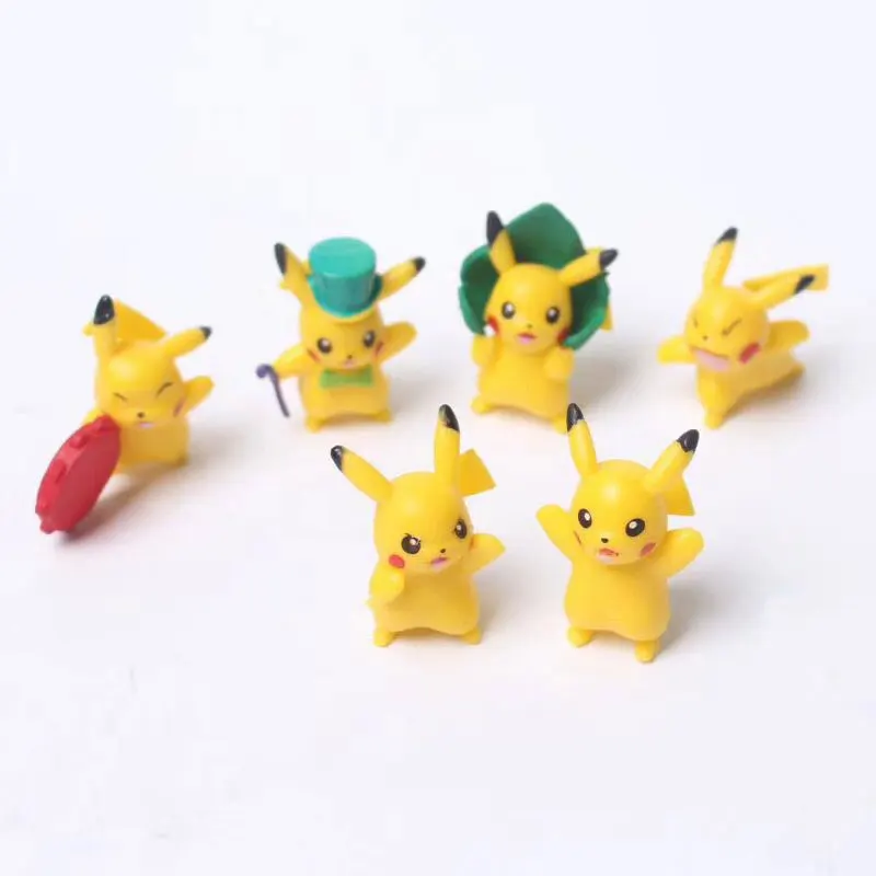 

6pcs Pokemon Figures Toys 4.5cm Anime Action Figurines Pokemon Pikachu Model for Cake Decoration Pokemon Collectiible Dolls Gift