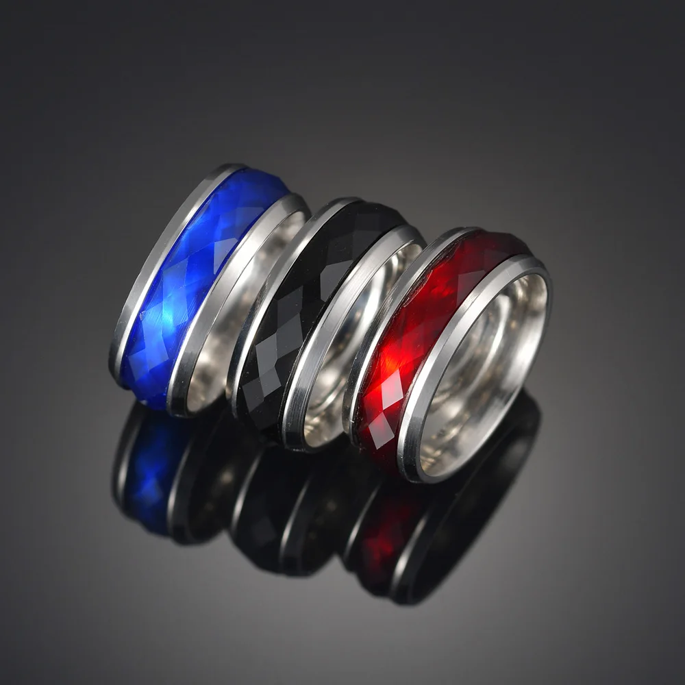 Температура кольцо Титан Сталь настроение чувства эмоции интеллигентая (ый)