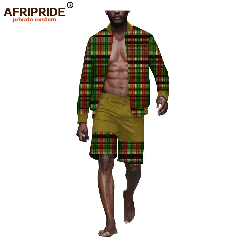 AFRIPRIDE, Африканский летний мужской повседневный костюм, гавайская рубашка с коротким рукавом+ короткие штаны, Дашики, принт, vestidos A1916001