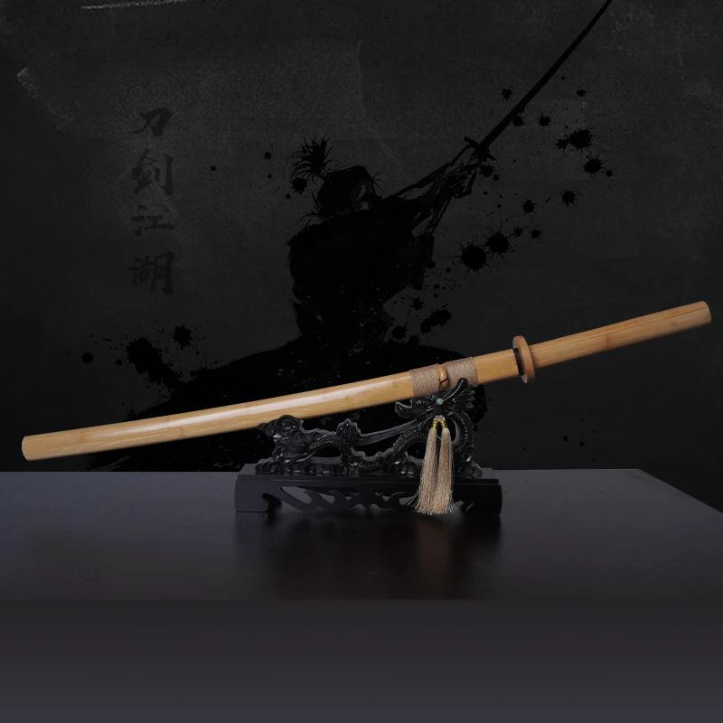 С ножом футляром Iaido деревянный меч кэндо бамбуковый нож японский тренировочный