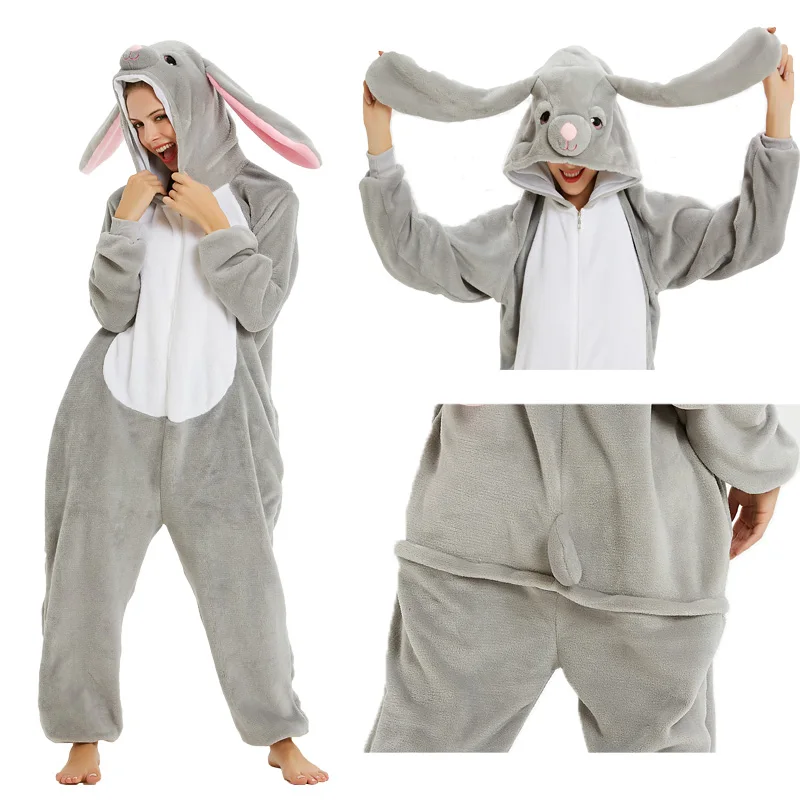 2019 пижамы унисекс Единорог Рождество взрослых животных фланелевые мультфильм