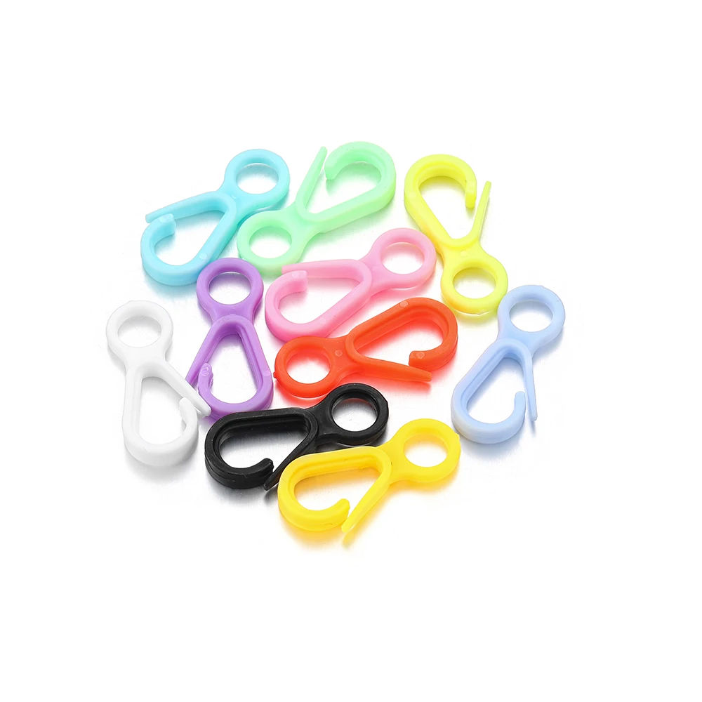 

50Pcs Plastic Colorful Lobster Clasp Hook Clips Lobster Clasp Connectors Key Chain Hooks For DIY Jewelry Making Supplies