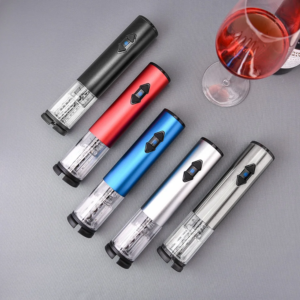 dry cell type electric wine bottle opener corkscrew foil cutter set automatic bottle opener for wine kitchen gadgets can opener free global shipping