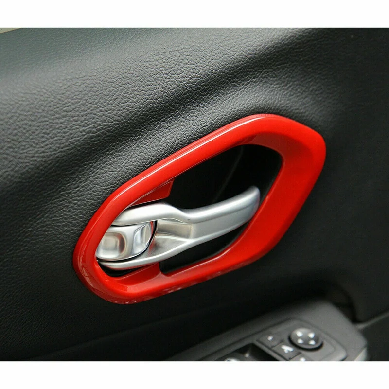

Interior Door Handle Bowl Frame Trim Decor Cover for Jeep Cherokee 2014 2015 2016 2017 2018 2019 2020 Accessories Red