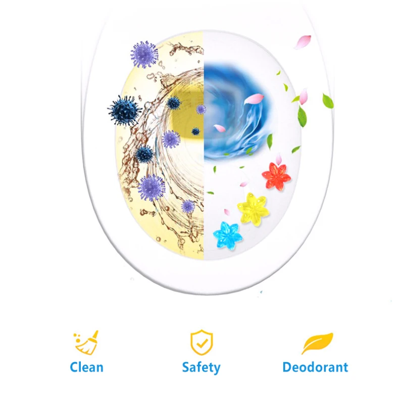 

1pc Newest Flower Aromatic Toilet Gel Toilet Deodorant Cleaner Toilet Fragrance Remove Odors And Leave No Traces Household Clean