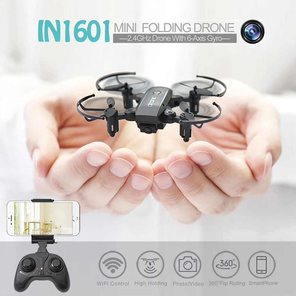 Linxtech In1601 Дрон 2 4g 720p Мини с камерой Wifi Fpv складной Квадрокоптер удержанием высоты