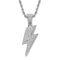 necklace lightning hip hop pendant micro inlaid zircon trendsetter popular hip hop jewelry