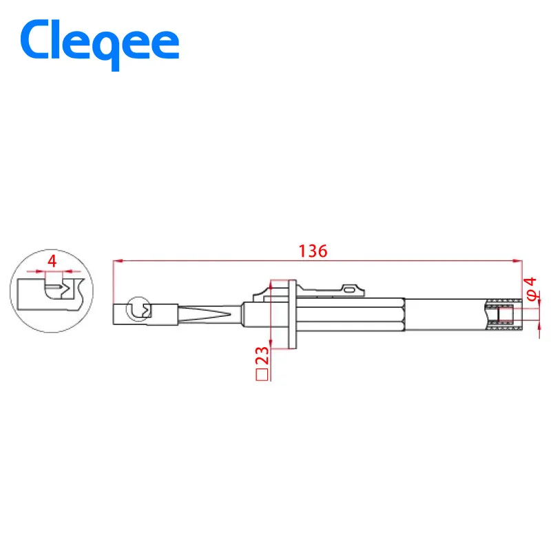 

Free shipping Cleqee P5006 2pcs/set Insulation Piercing Test Clip Set Alligator Probes For Car Circuit Detection Red / Black