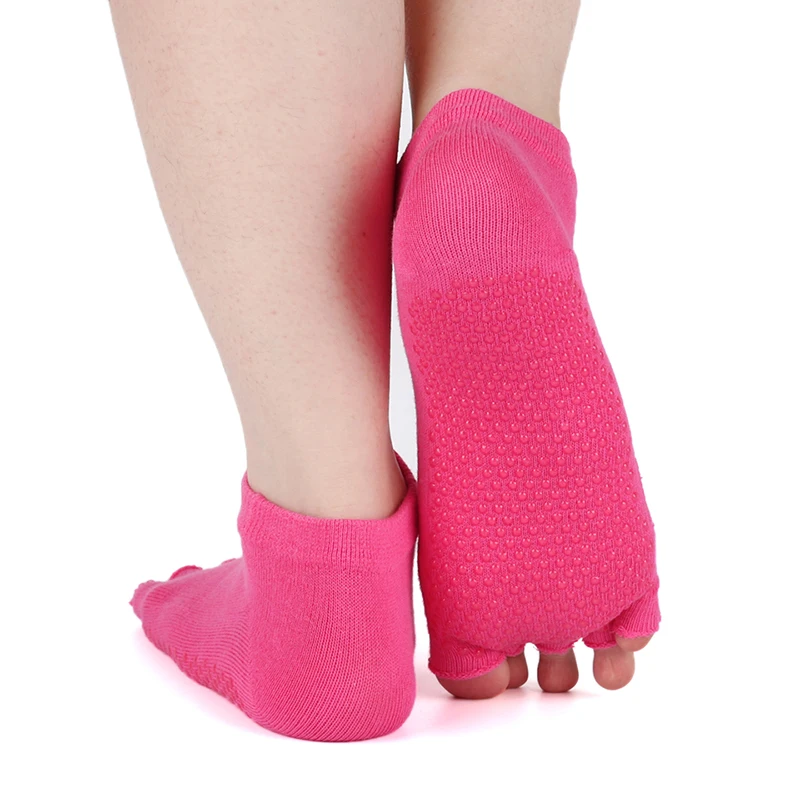 Женские носки для йоги хлопковые силиконовые Нескользящие в горошек занятий