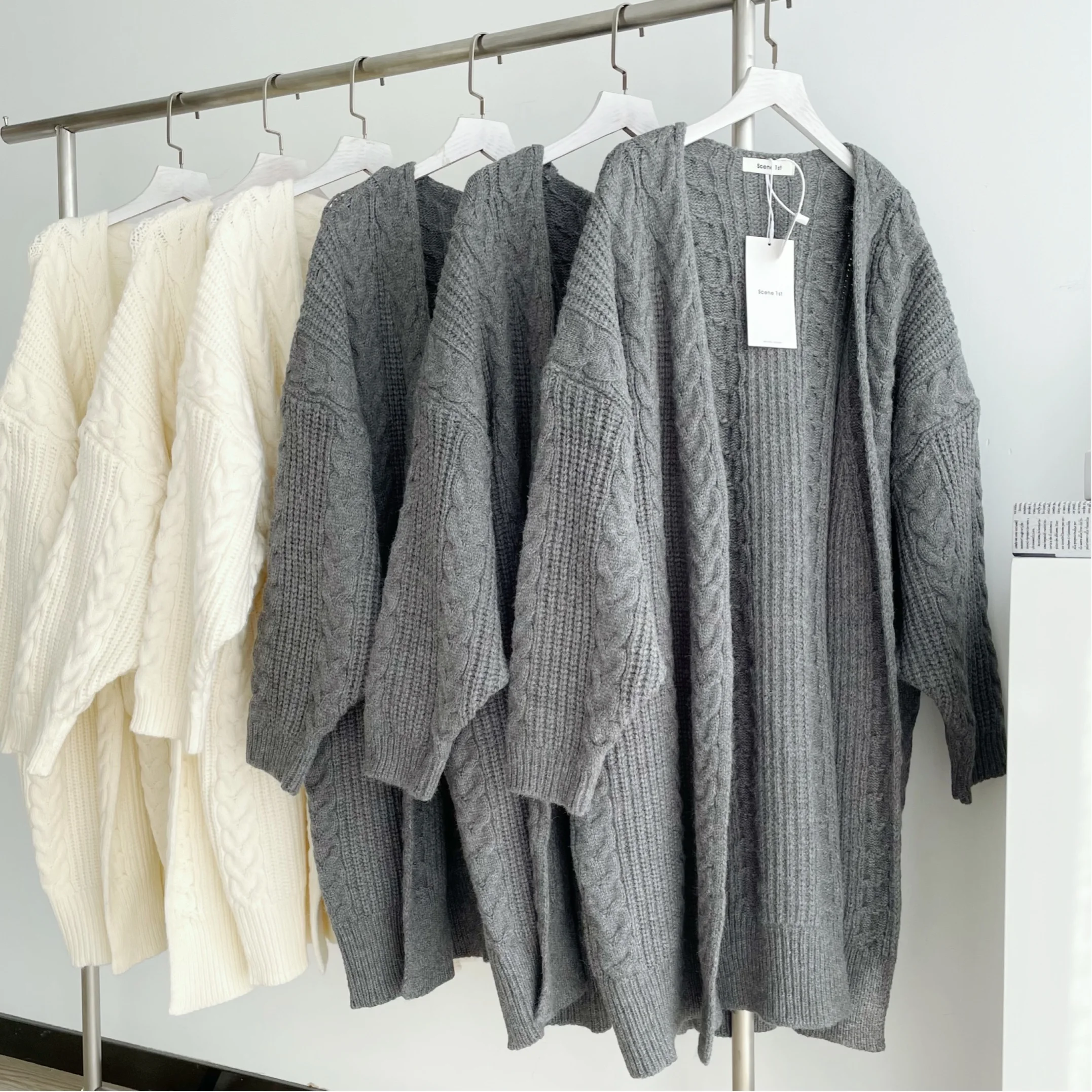 

Women Korean Casual Long Sweater Cardigan Soft Warm Comfortable Solid Free Size Loose Long Sleeve Female Bat Sleeve Knitted