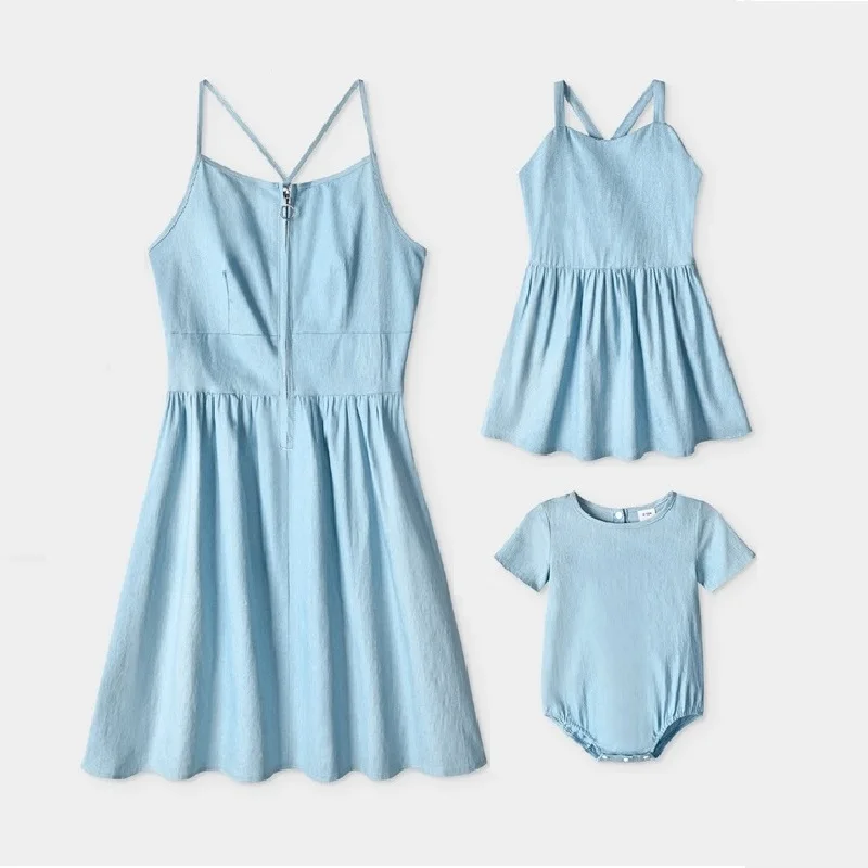 

Family Set Summer Mother Daughter Matching Dresses Mom Mum Baby Mommy and Me Clothes Outfits Fashion Women Girls Cotton Dress