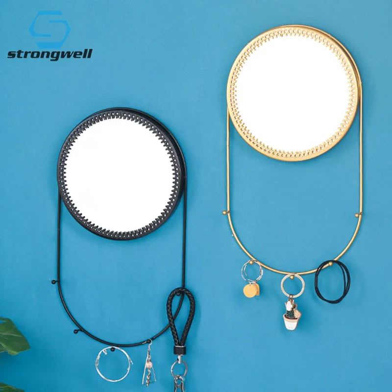 Китайское железное настенное зеркало Stongwell для ванной комнаты косметическое