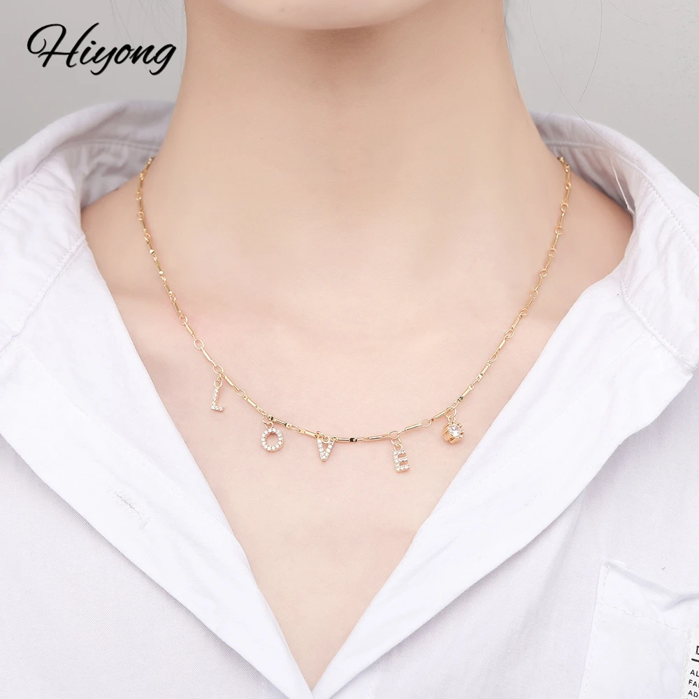 HIBODY 6 mm Pave Letter Necklaces Personalized Custom Jewelry Necklaces With Names Unique Letter Balls Necklaces Gifts