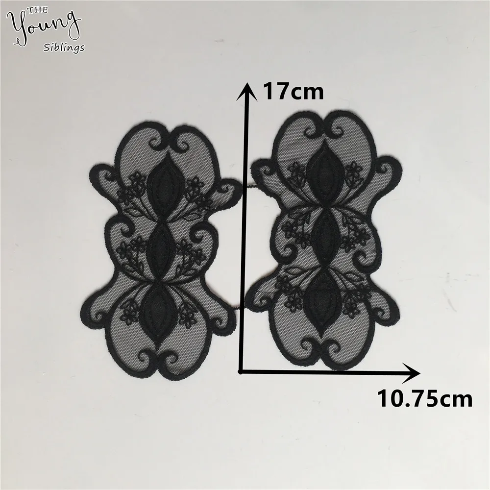 Новое поступление кружевной воротник вышивка черная органза ткань аппликация