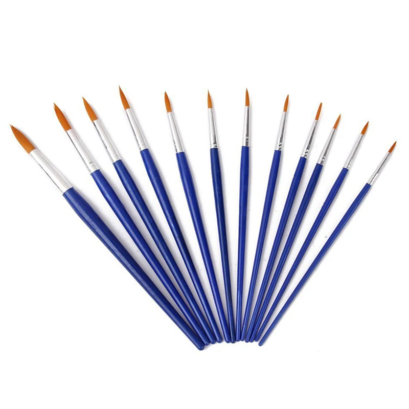

12Pcs Paint Brushes Paint Sharp Size Assorted
