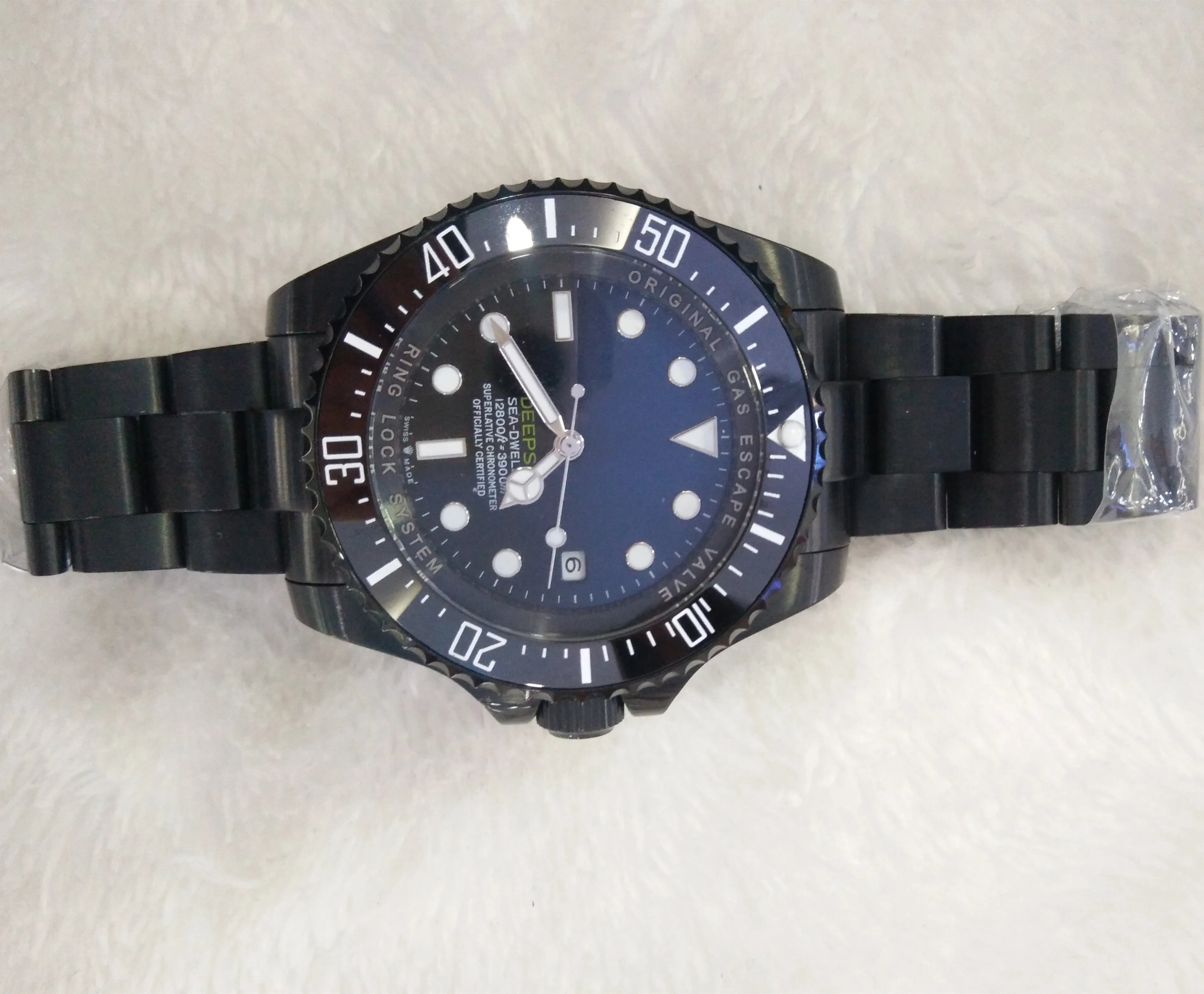 AAA + все черные деловые часы мужские автоматические механические наручные